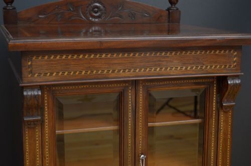 Edwardian Rosewood And Mahogany Cabinet photo vintage