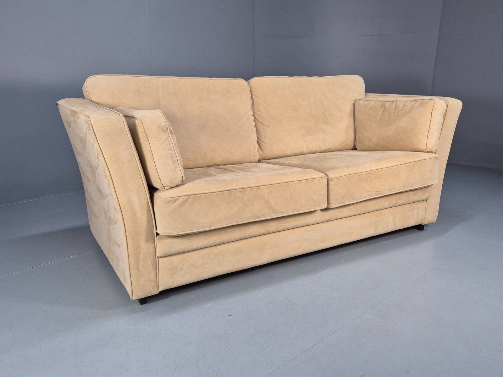 Vintage 2 Seater Sofa By Skalma Beige Suede Danish Seating Eb10427 M2ss