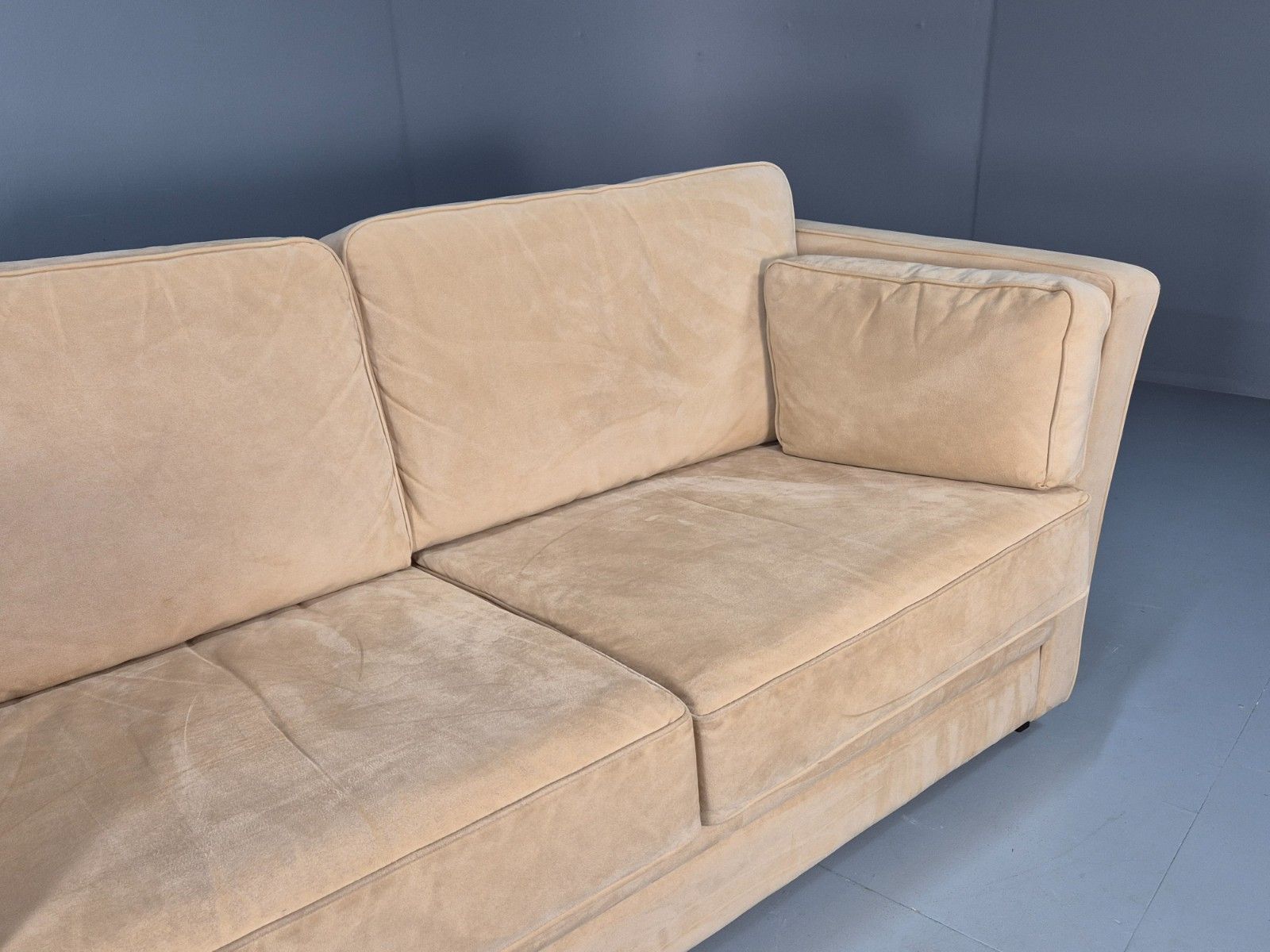 Vintage 2 Seater Sofa By Skalma Beige Suede Danish Seating Eb10427 M2ss photo for sale