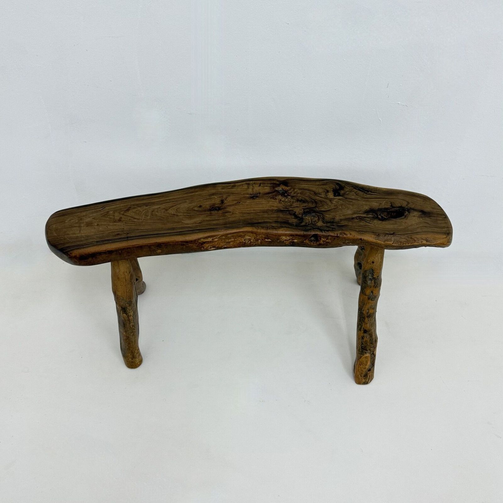 Brutalist Solid Wooden Side Table , 1970s photo Furniture