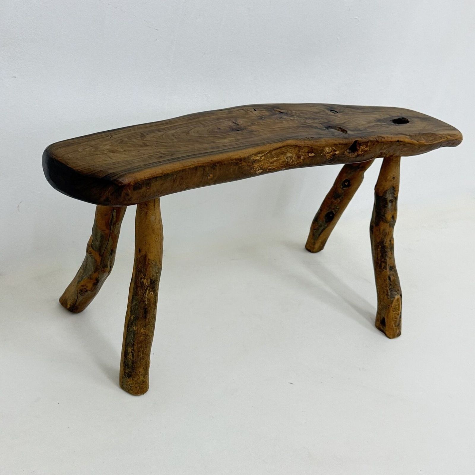 Brutalist Solid Wooden Side Table , 1970s photo buy