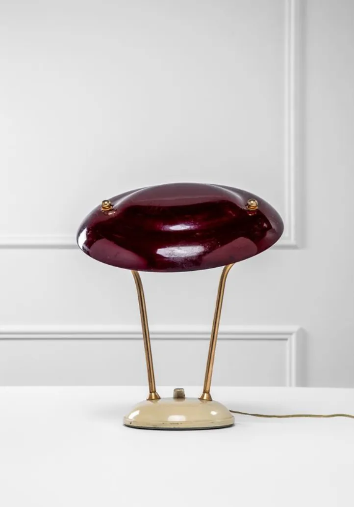 photo furniture Mid Century Brass Desk Lamp, France Ca. 1950