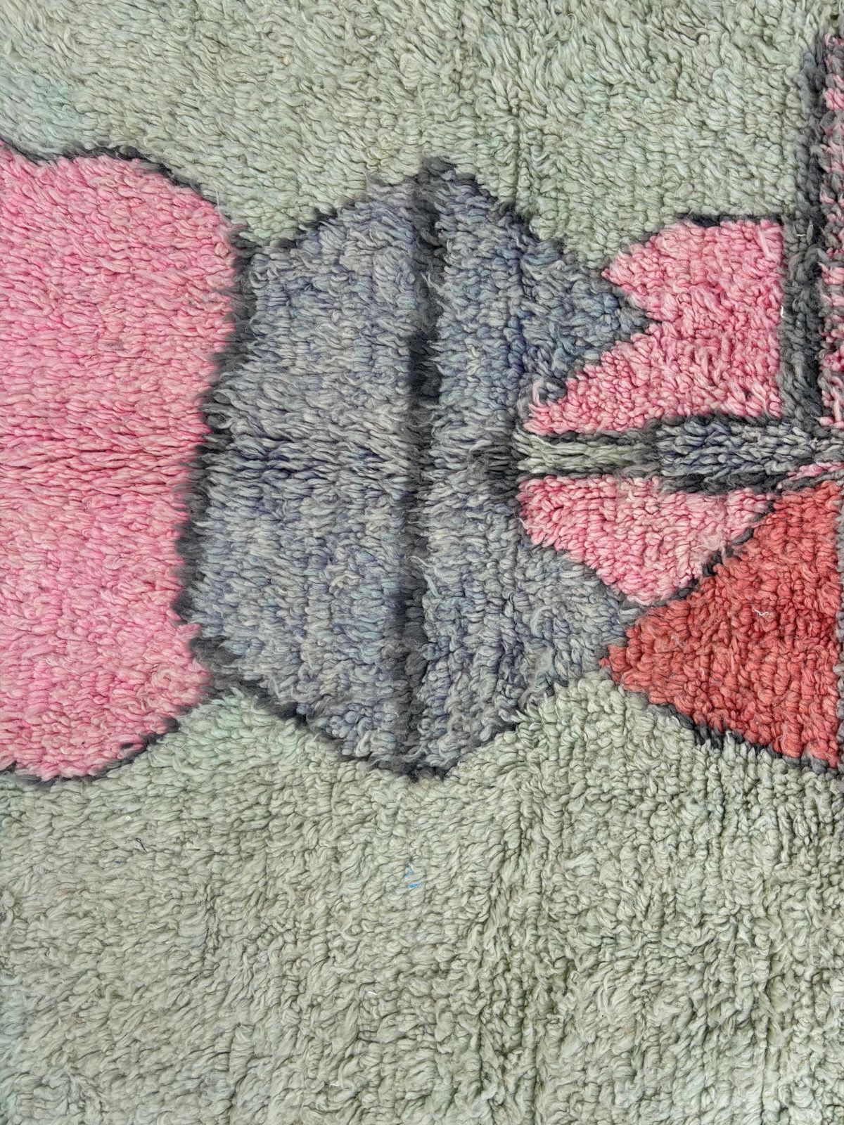Authentic Moroccan Boujad Pink Berber Wool Rug 170x260 Cm   Handwoven Geometric Boho Area Carpet   Tribal Wool Rug photo for sale