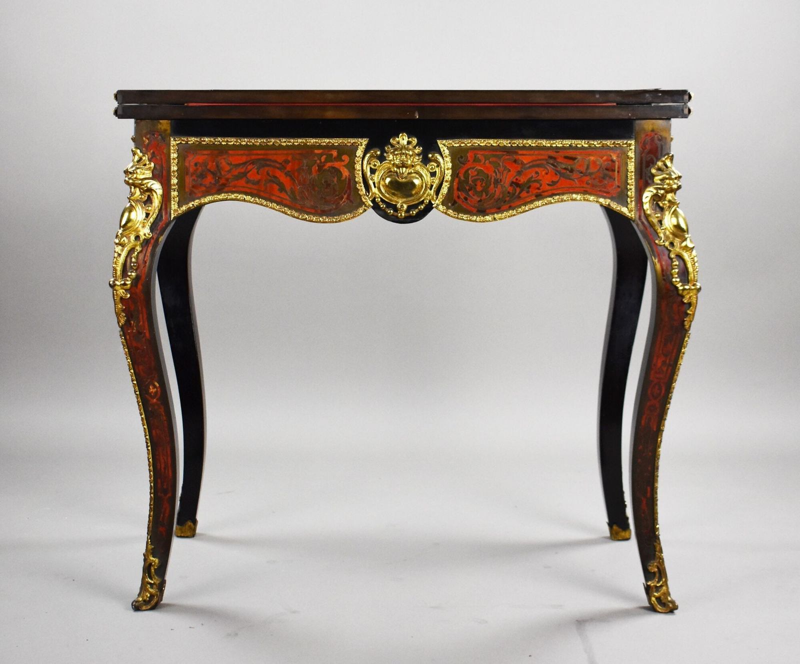 Louis XV Style Boulle Marquetry Card Table By Edwards & Roberts photo vinterior