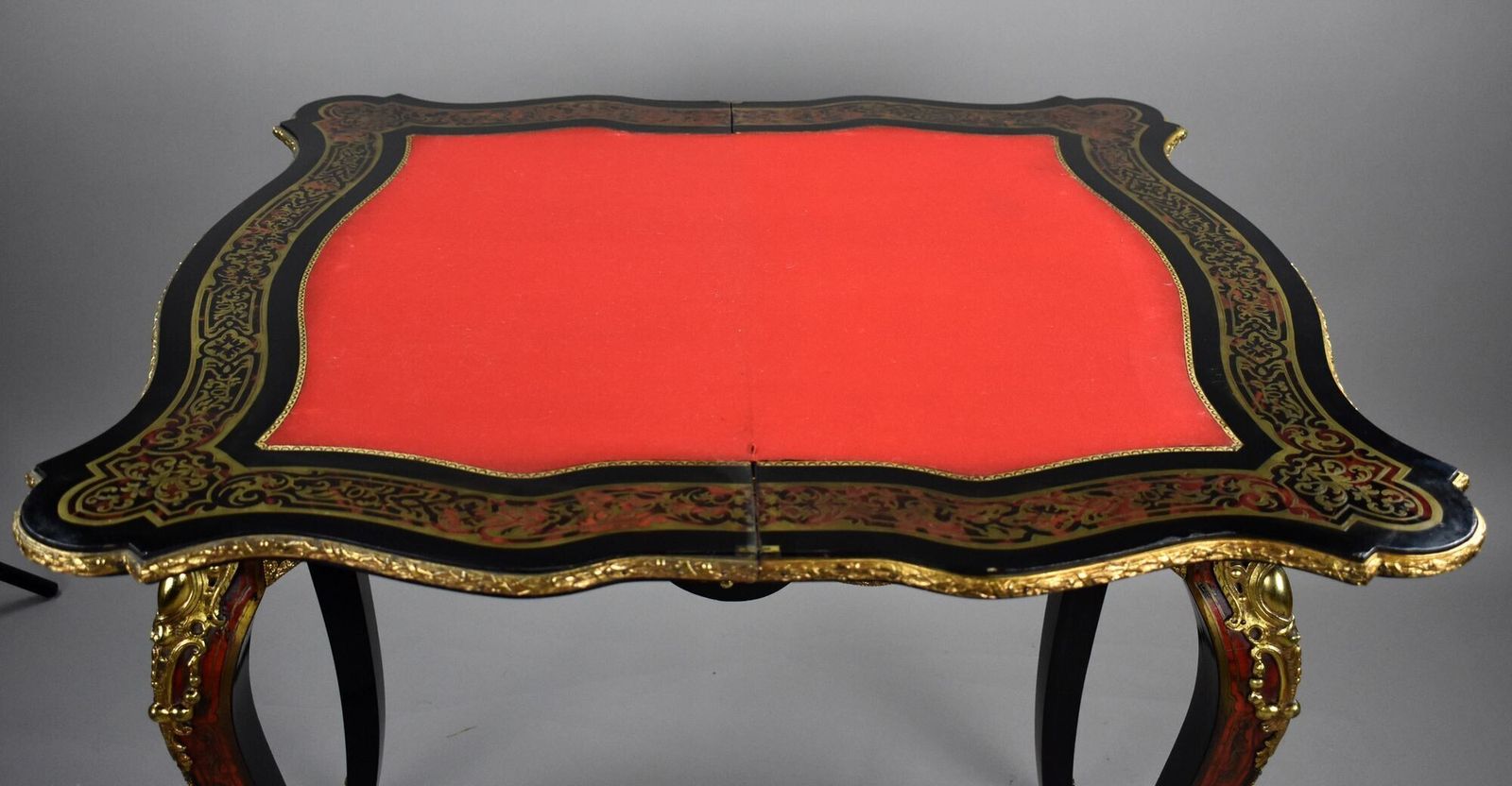 Furniture Louis XV Style Boulle Marquetry Card Table By Edwards & Roberts photo