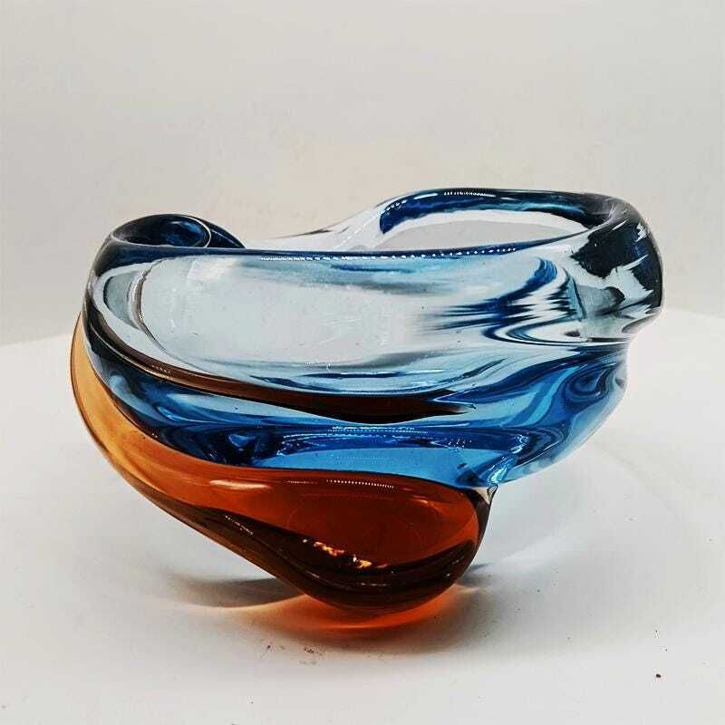 1960s Ashtray Or Catch All In Blown And Handcrafted Murano Glass. Made In Italy. photo furniture