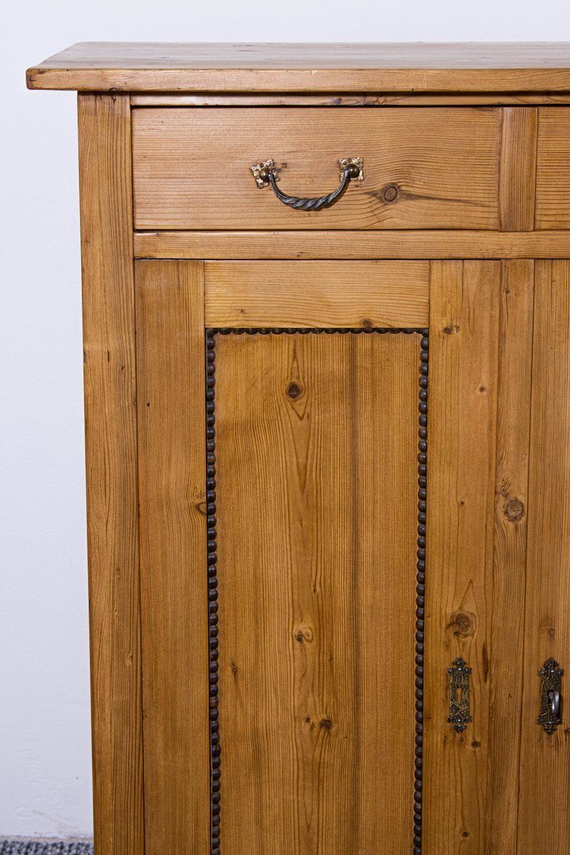 Antique Waxed Stripped Pine Cabinet, Late 19th Century photo furniture