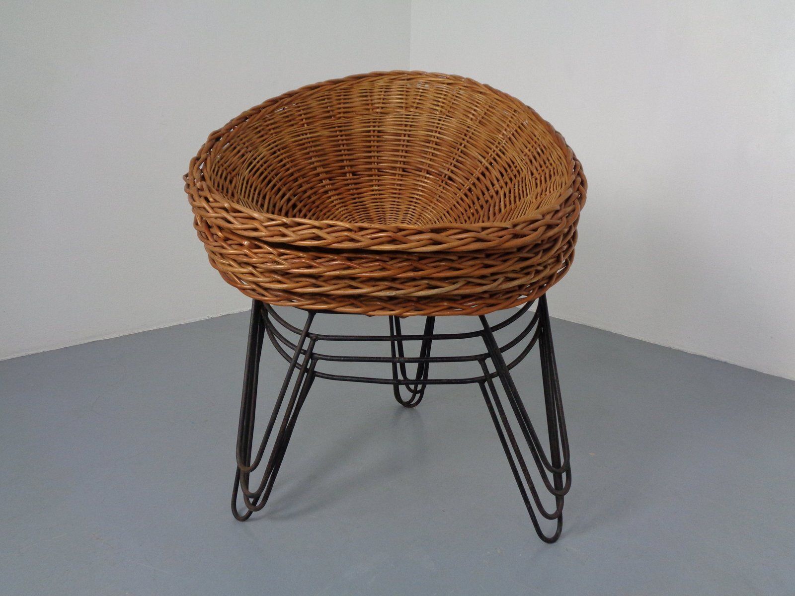 Mid Century German Bamboo Chairs, 1950s, Set Of 4 photo vintage