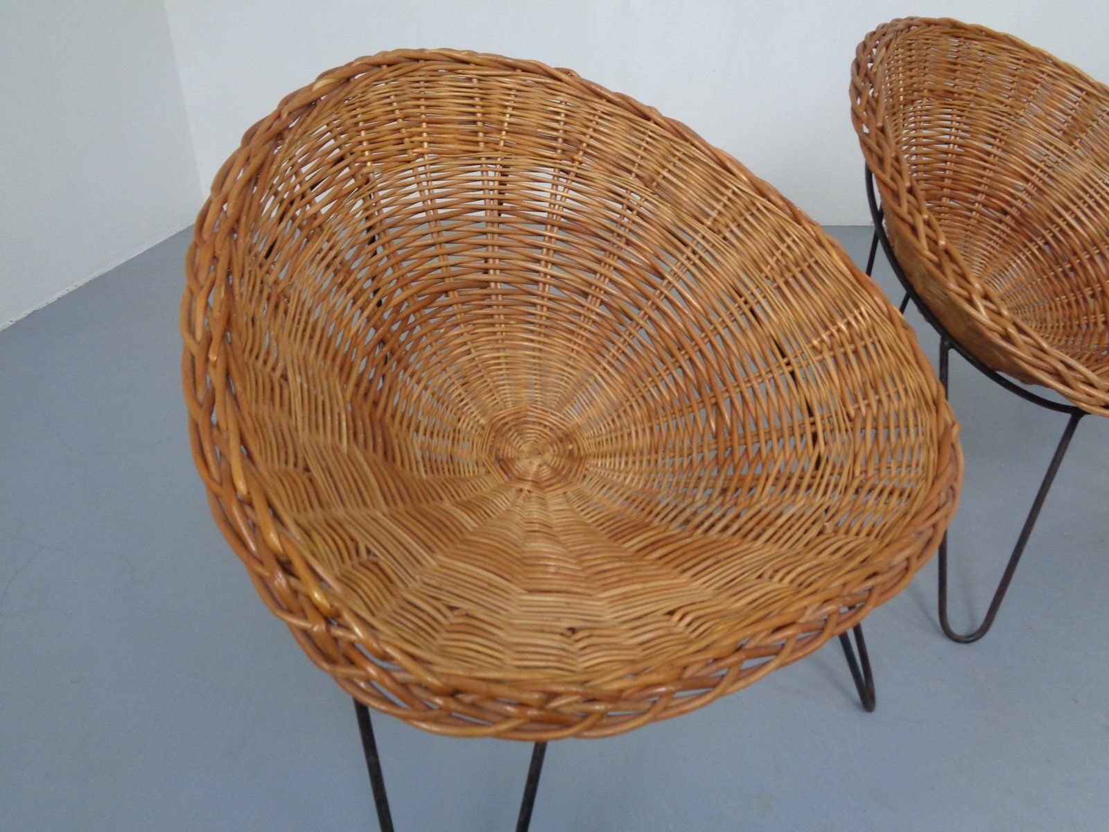 photo furniture Mid Century German Bamboo Chairs, 1950s, Set Of 4