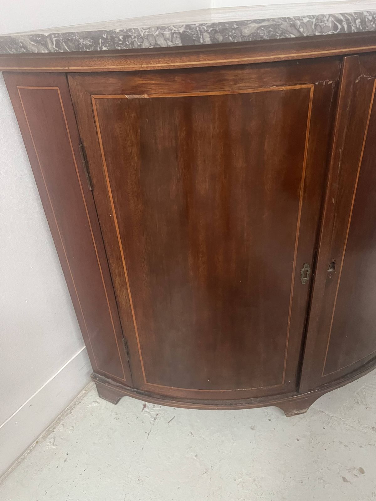 Half Moon Corner Cabinet In Louis XVI Style, 19th Century photo for sale