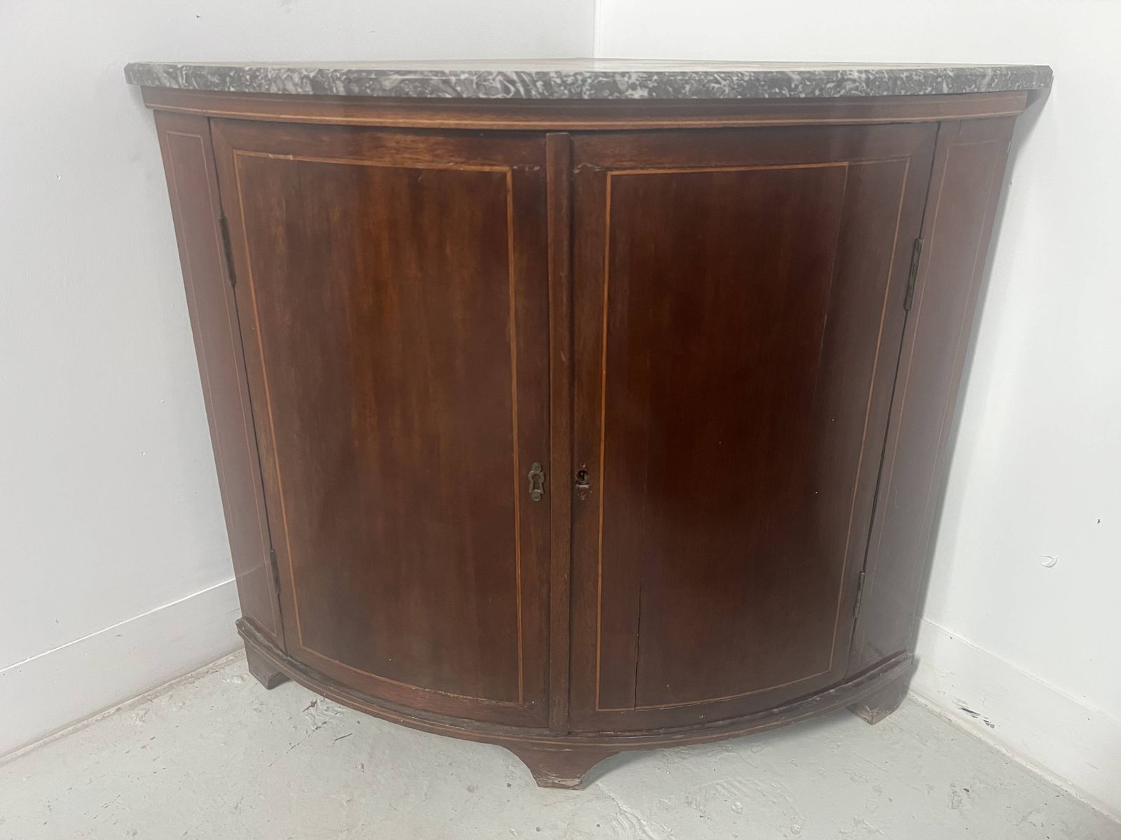 Half Moon Corner Cabinet In Louis XVI Style, 19th Century photo vinterior