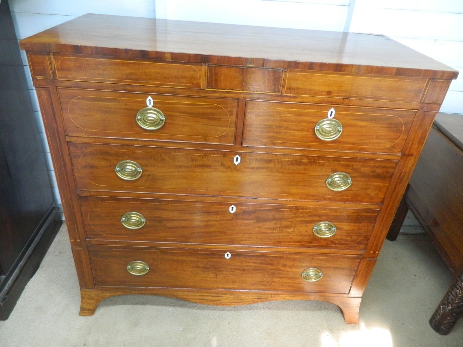 Victorian Mahogany Inlay Chest Of Drawers photo furniture