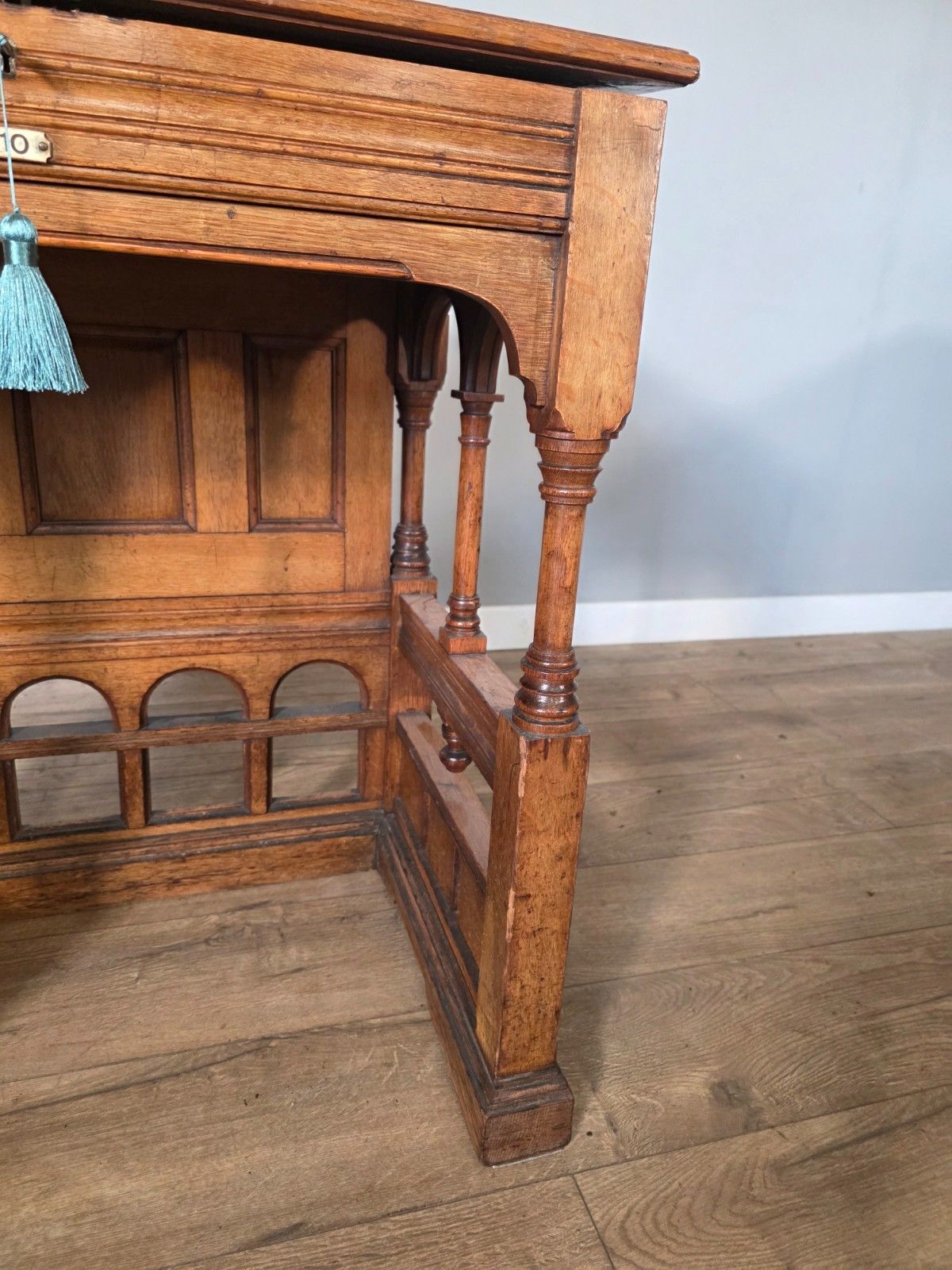 Furniture Antique 1890s Clarks Desk Made By Simpsons Of Kendall For The Town Hall photo