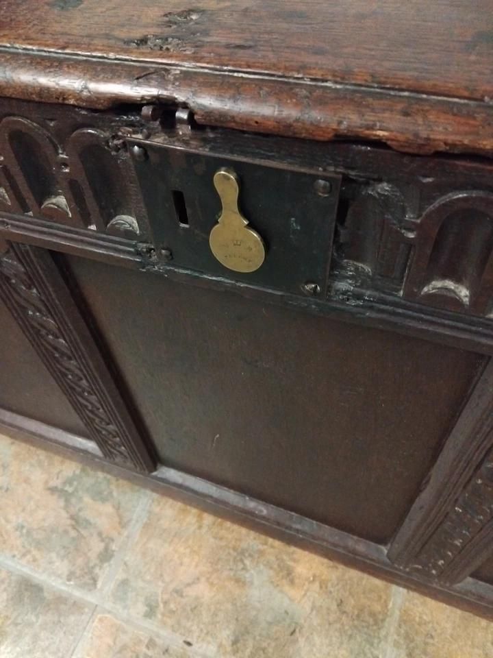 Victorian Oak Coffer / Blanket Box photo vintage