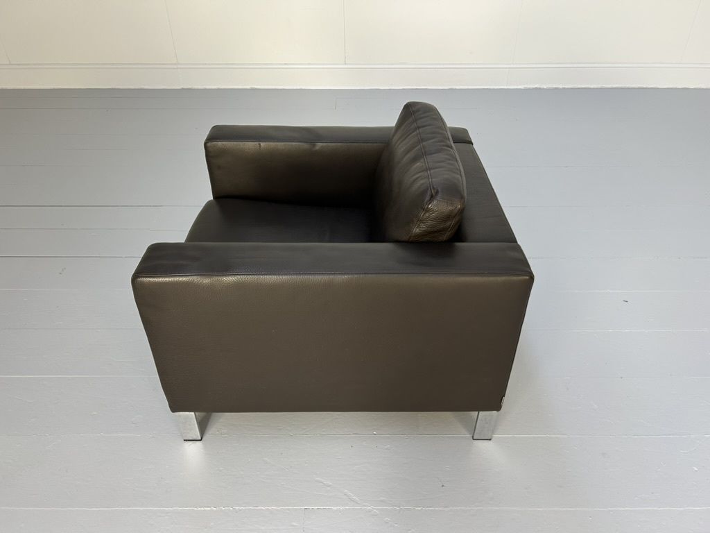 3900.0 Pair Of Walter Knoll “Foster 503.10” Armchairs – In Dark Brown Leather photo