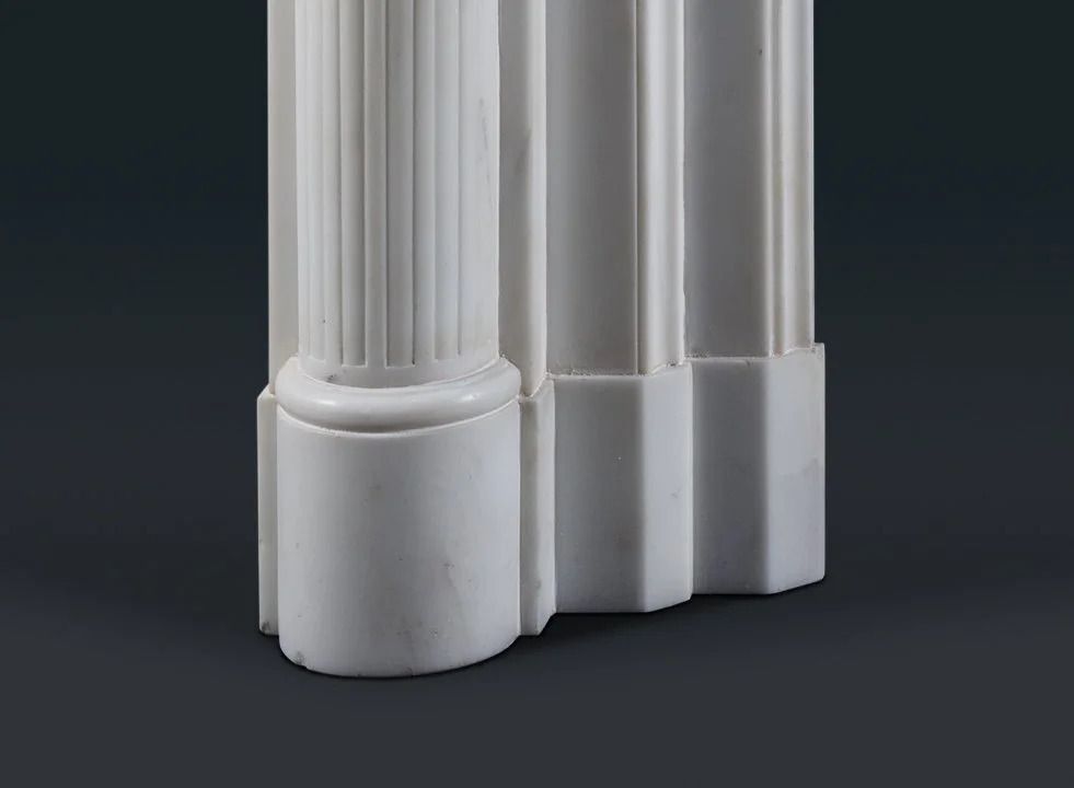 Louis XVI Style Statuary Marble Fireplace Surround photo furniture