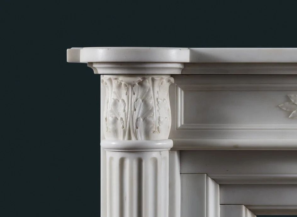 Louis XVI Style Statuary Marble Fireplace Surround photo Home Fixtures