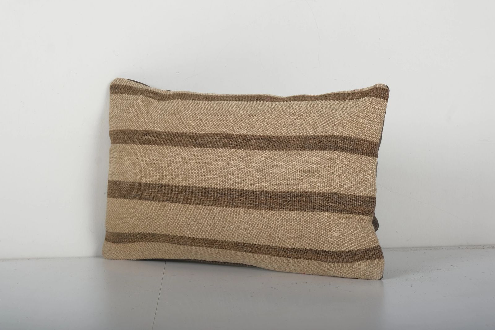 Vintage Striped Organic Hemp Kilim Pillow, Bohemian Organic Wool Kilim Cushion Cover photo furniture