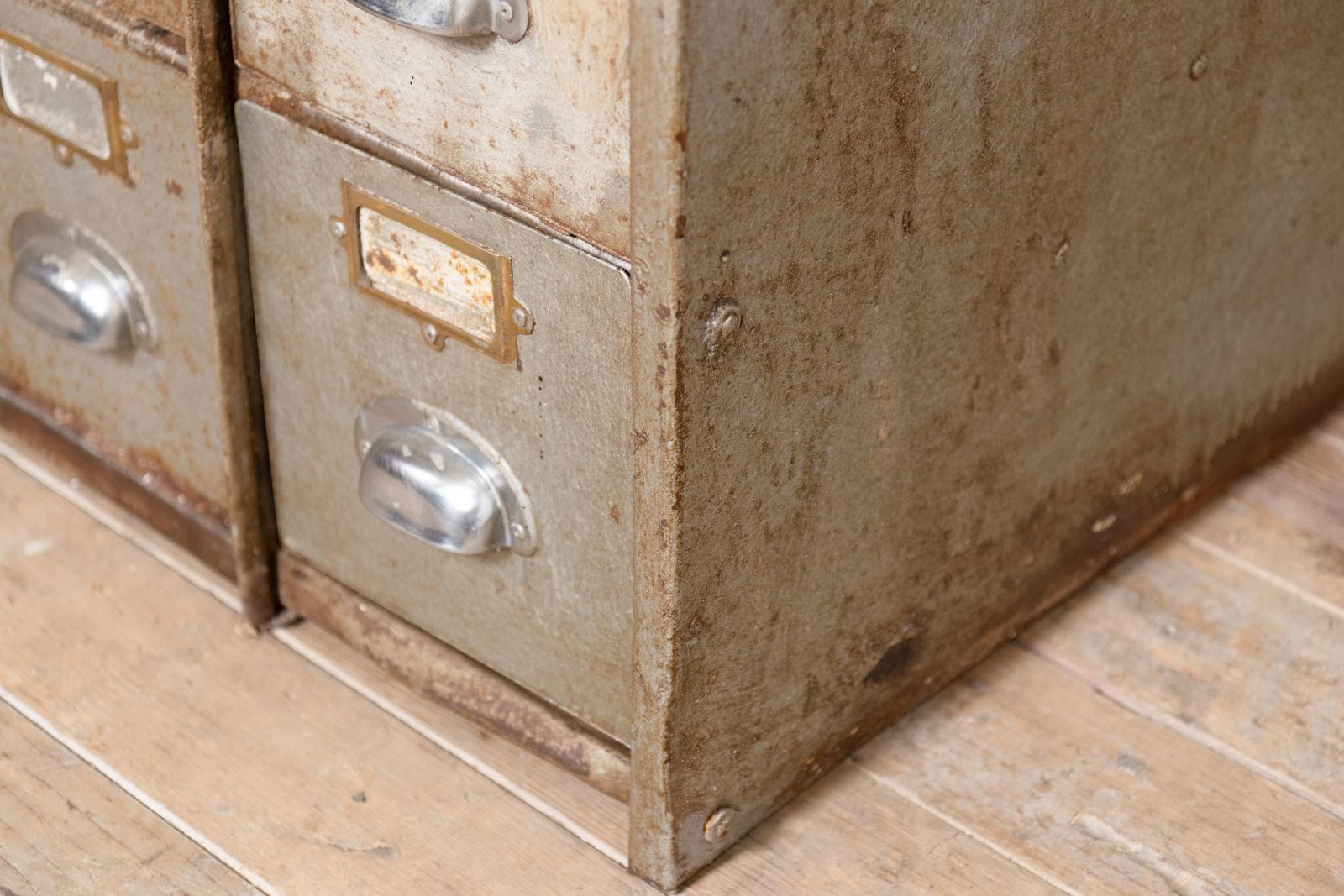 photo for sale 1950’s Industrial Bank Of Metal Drawers