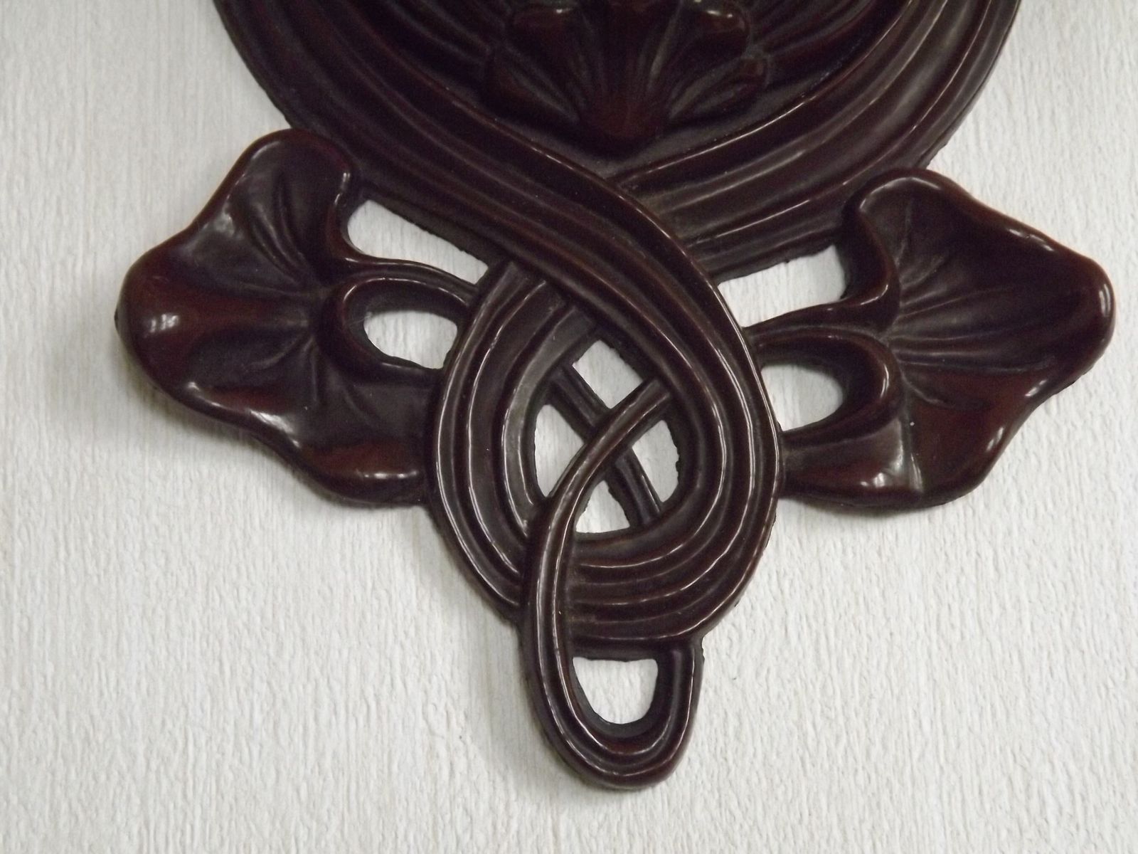 French Art Nouveau Style Large 3 Light Wall Sconce.  Signed Art De France Lily Shades. photo buy