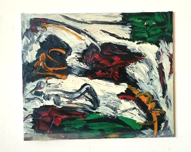 Abstract Painting Oil On Canvas Simone Ciani 90s Material photo furniture