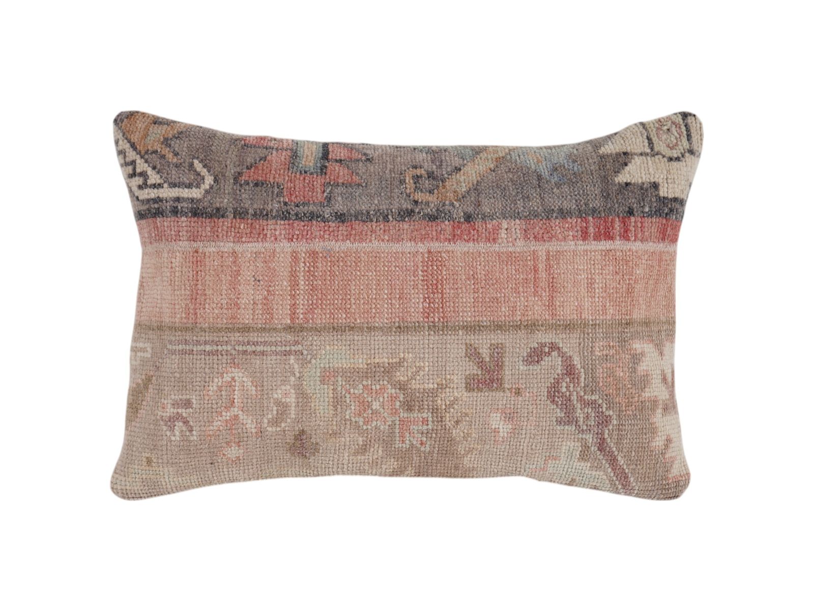 Decorative Anatolian Carpet Pillow Cover, Tribal Wool Cushion, Vintage Turkish Pillow
