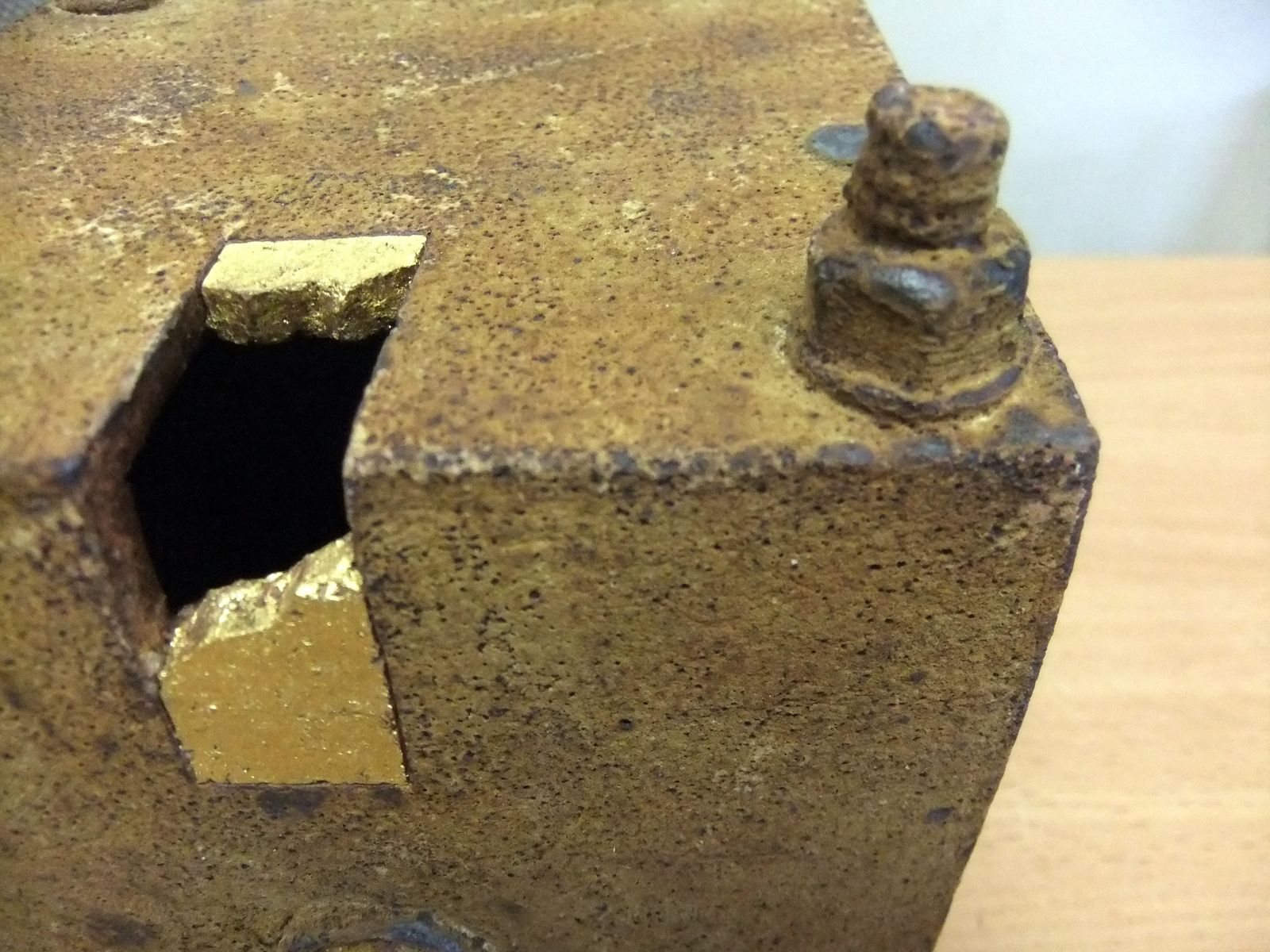 Home Decor Kazuhito Satoh Slab Built Sculptural Vase Made To Look Like A Rusted Iron Container. photo