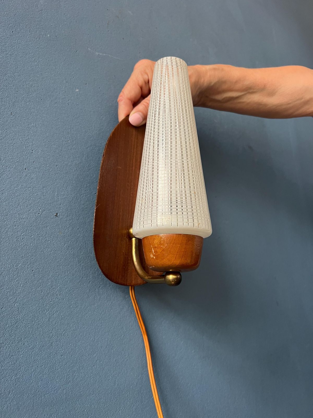 Mid Century Scandinavische Glazen Wandlamp photo buy