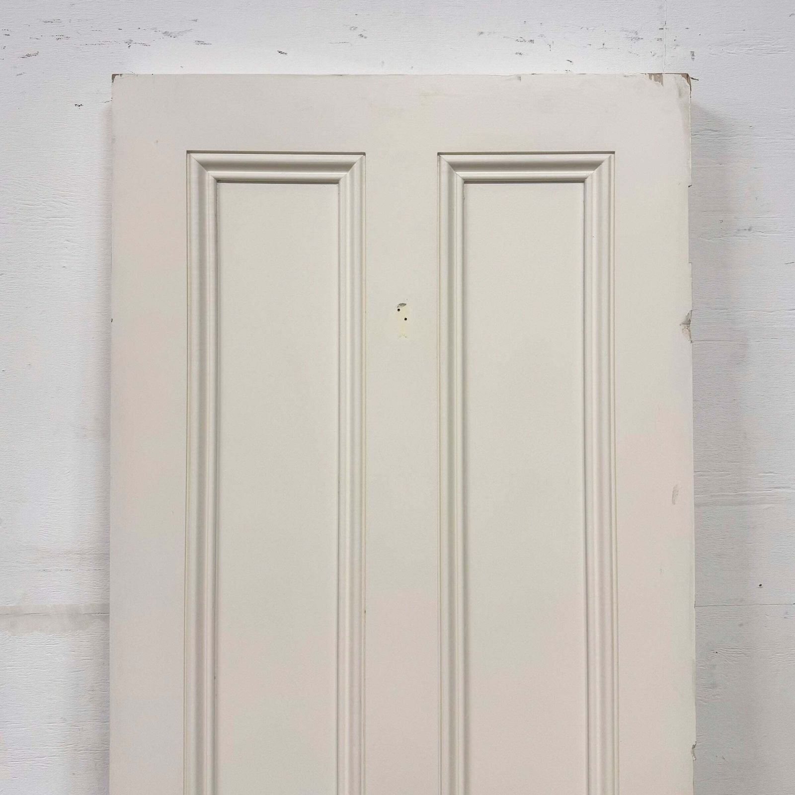 Reclaimed White Tulip Wood 4 Panel Door   197.5cm X 76cm photo for sale