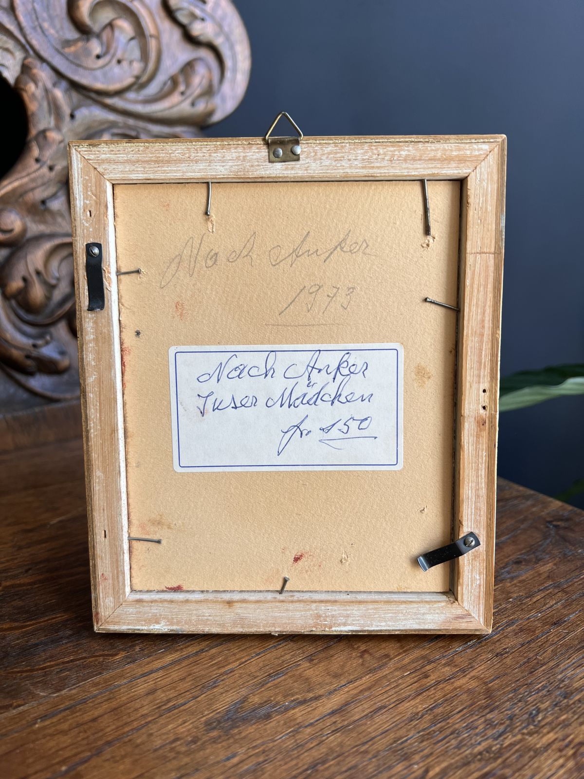 Original 1973 Vintage Miniature Portrait Of A Girl By Friedrich Johann Erismann   Jurer Mädchen, Swiss Art photo vinterior