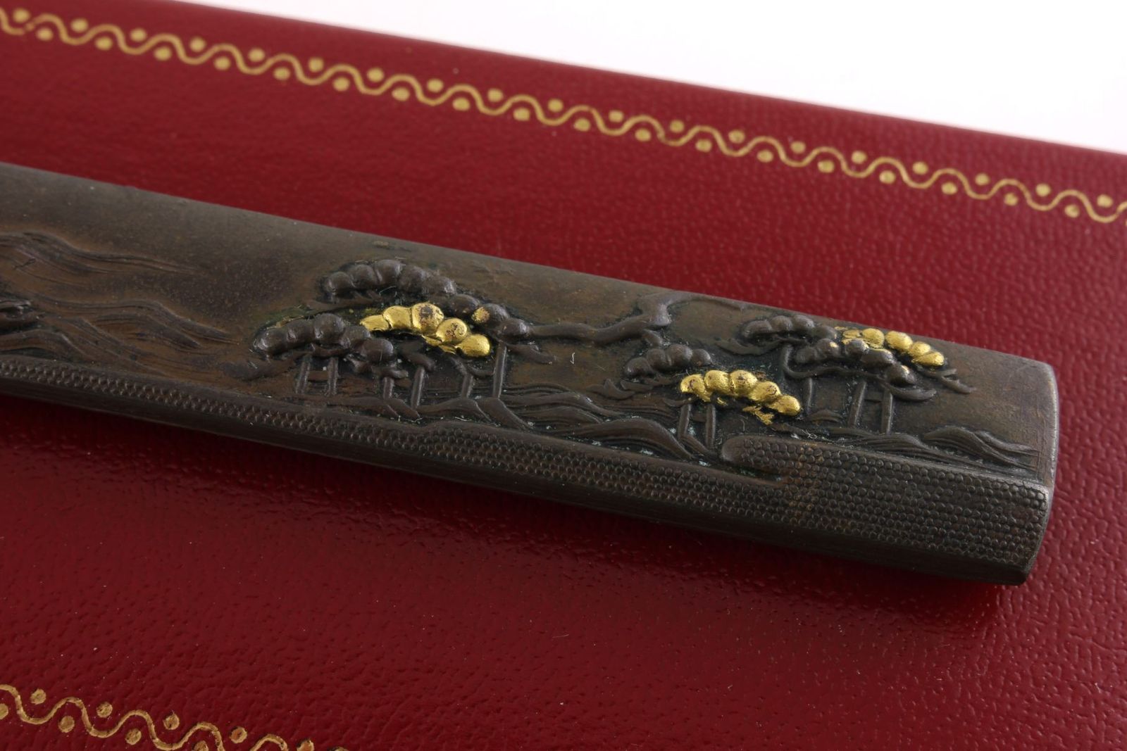 photo furniture Antique Japanese Bronze Kozuka Duck Silver Letter Opener. Meiji C1880.