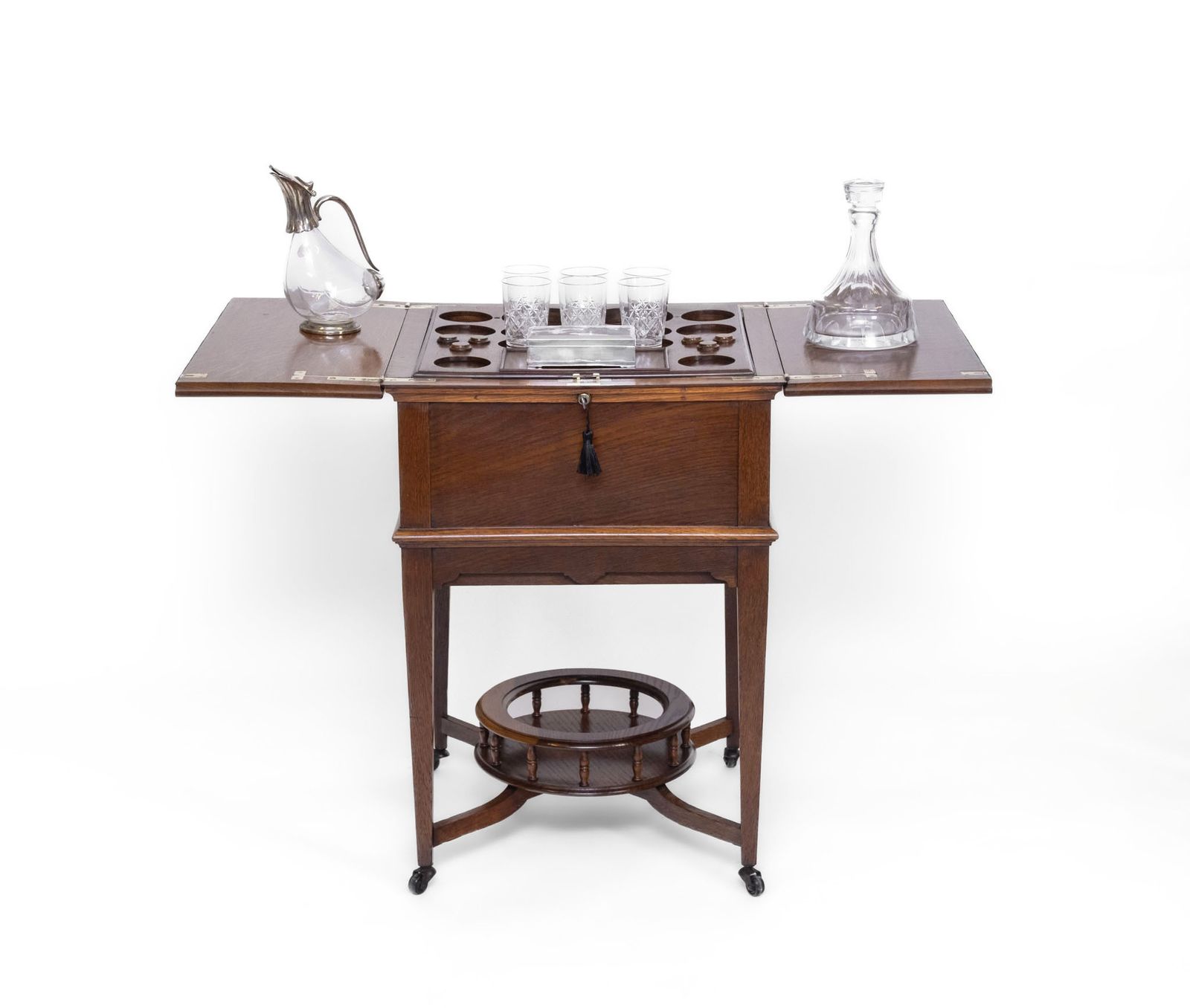 Antique Edwardian Oak Metamorphic Rise & Fall Cocktail Drinks Cabinet Bar photo furniture