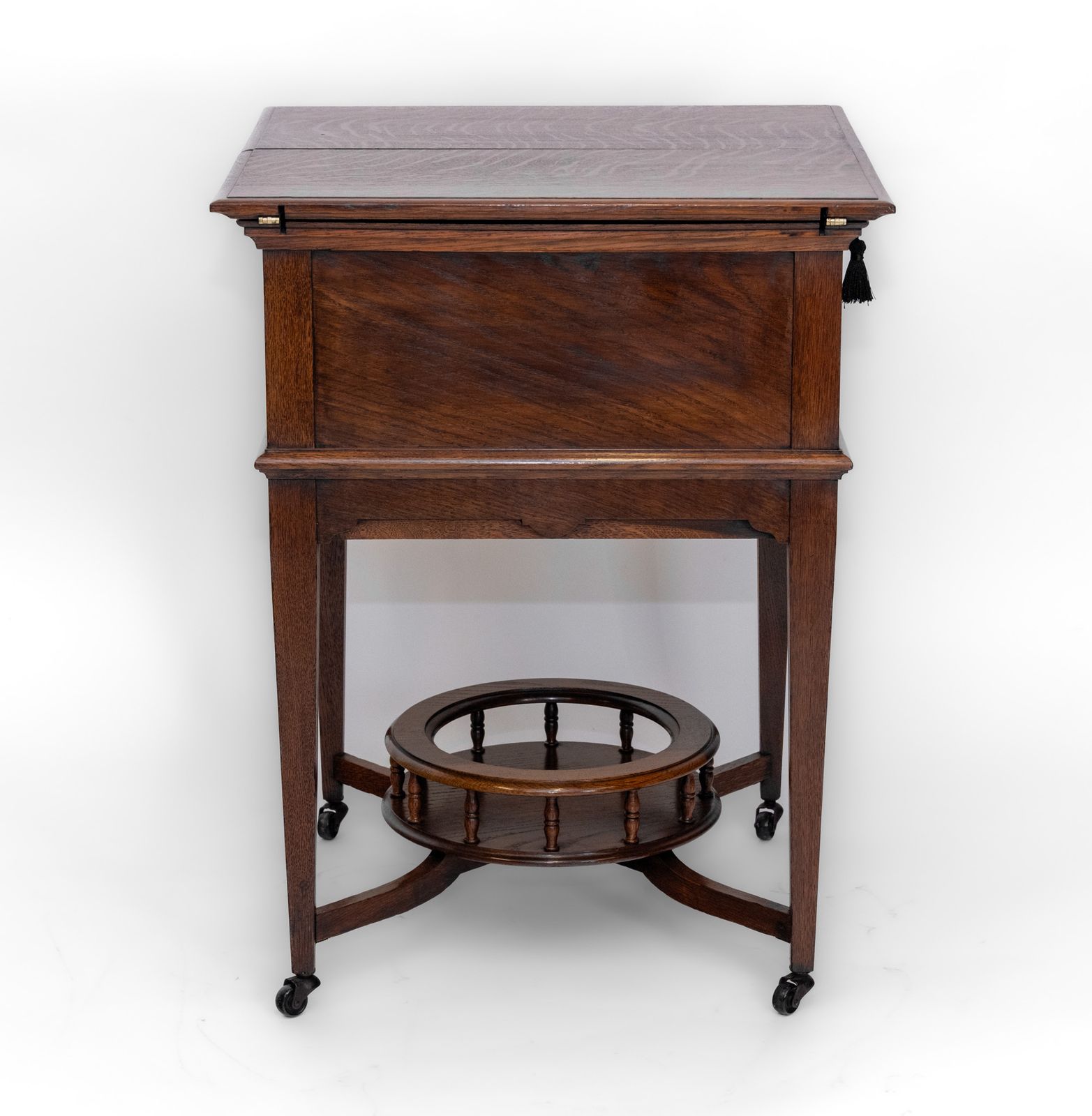 Furniture Antique Edwardian Oak Metamorphic Rise & Fall Cocktail Drinks Cabinet Bar photo