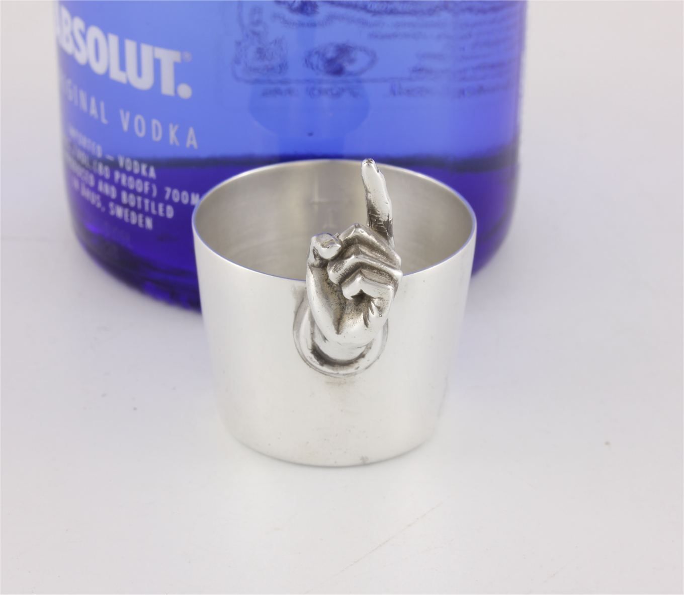 Silver Plate One Finger 1oz Spirit Measure Jigger. Napier Co. USA. C1950. photo furniture