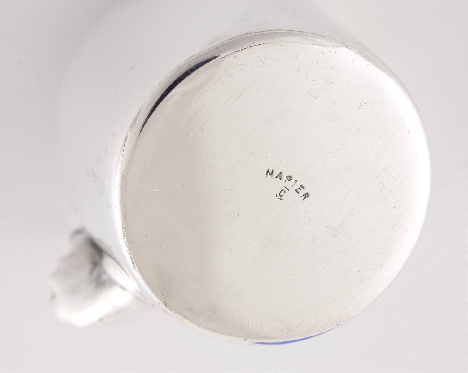 Silver Plate One Finger 1oz Spirit Measure Jigger. Napier Co. USA. C1950. photo vinterior
