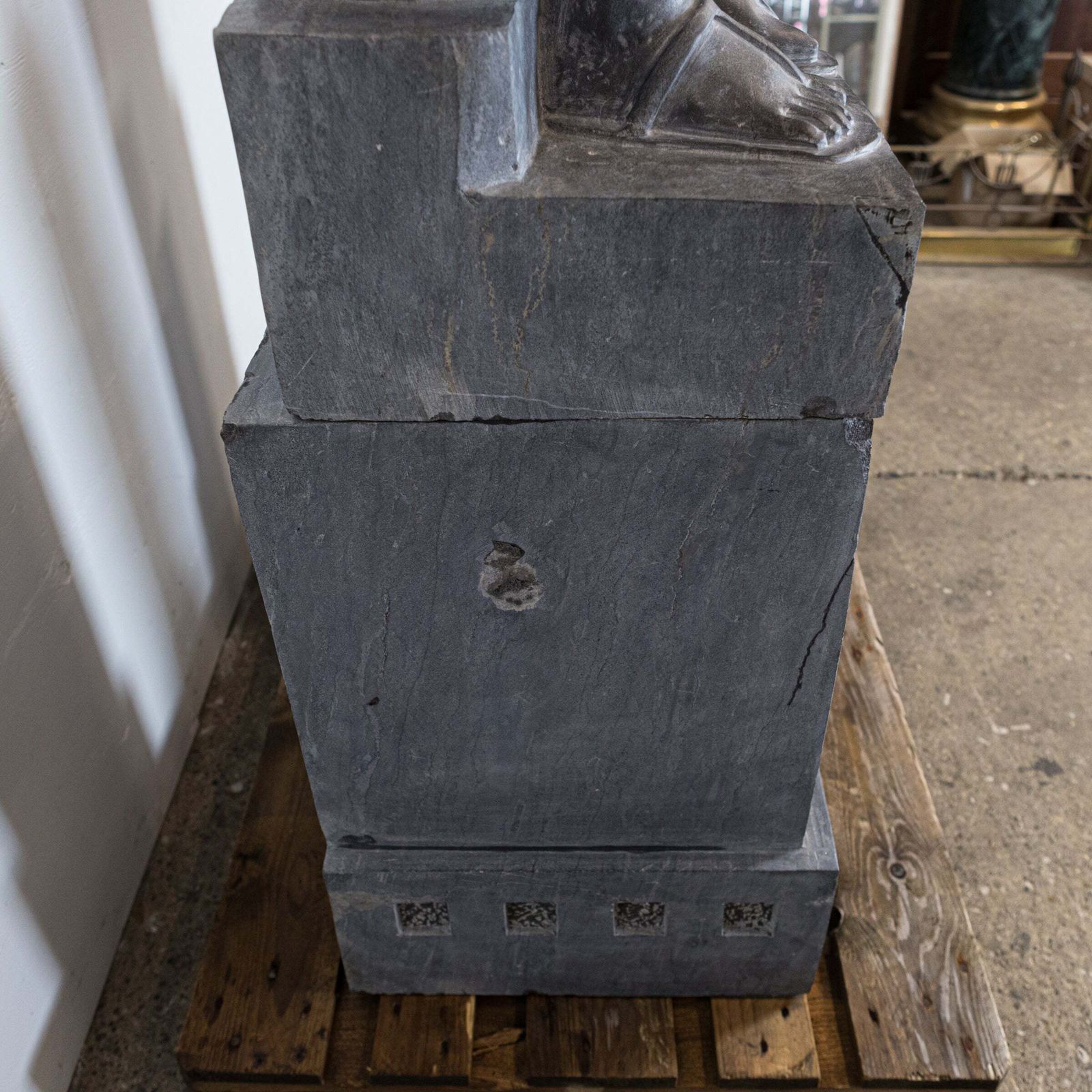 Pair Of Monumental Egyptian Marble Block Statues With Plinths photo 7000.0