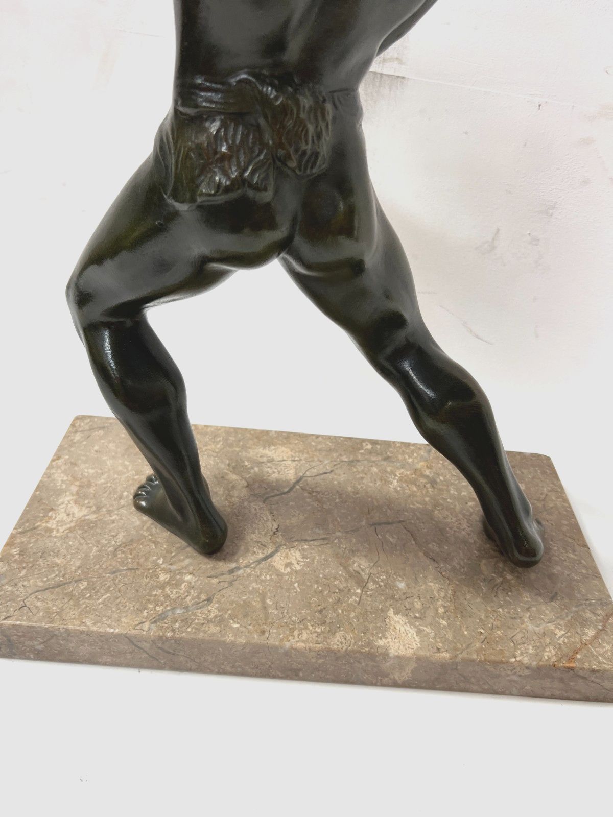 photo for sale "The Boxer" Bronze Group With Patina Brown Green 20th Century