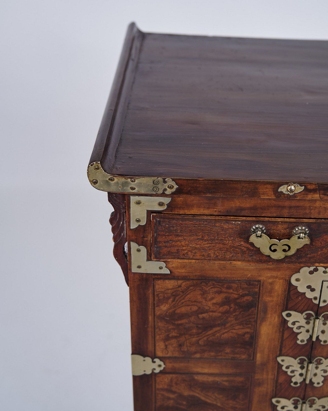 Antique Korean Bandaji Chest/Dresser   Wedding Chest   Dark Wood & Brass   Joseon Dynasty   1900s photo Furniture