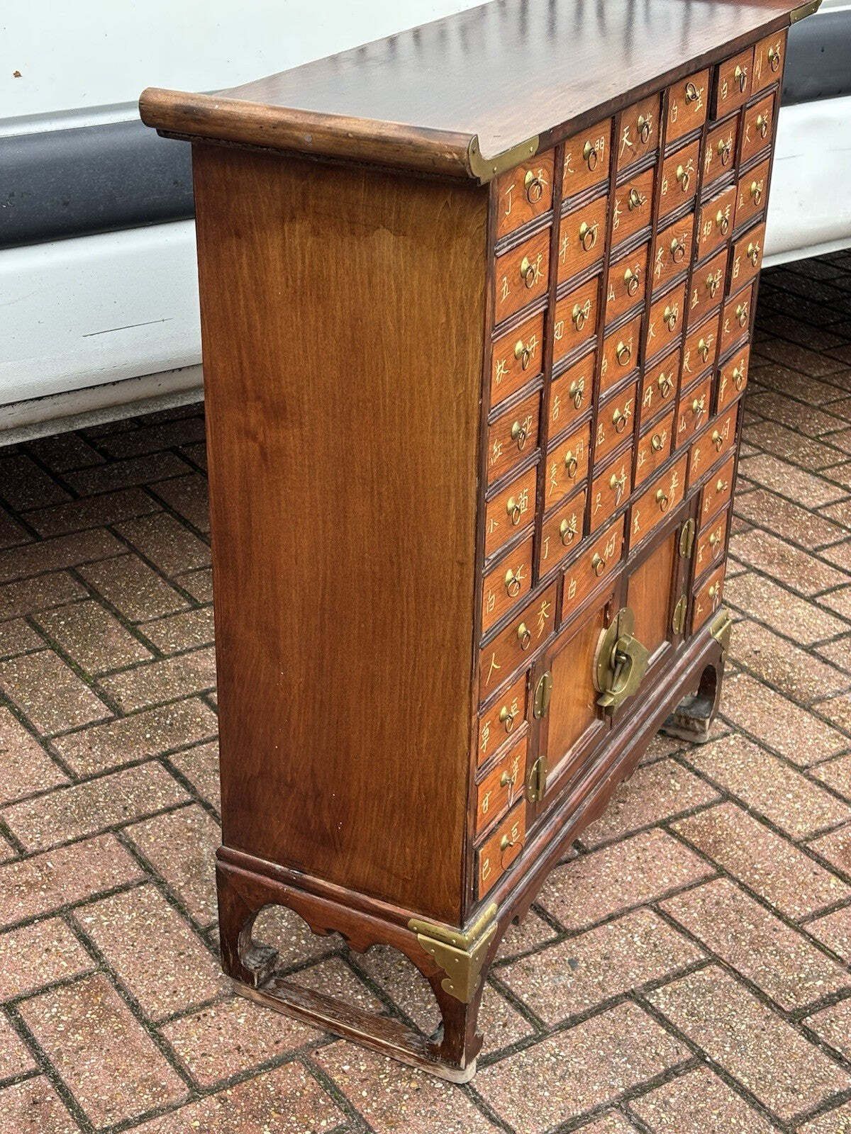 Chinese Apothecary Cabinet, 46 Drawers & Cupboard. Great Storage Piece photo vintage