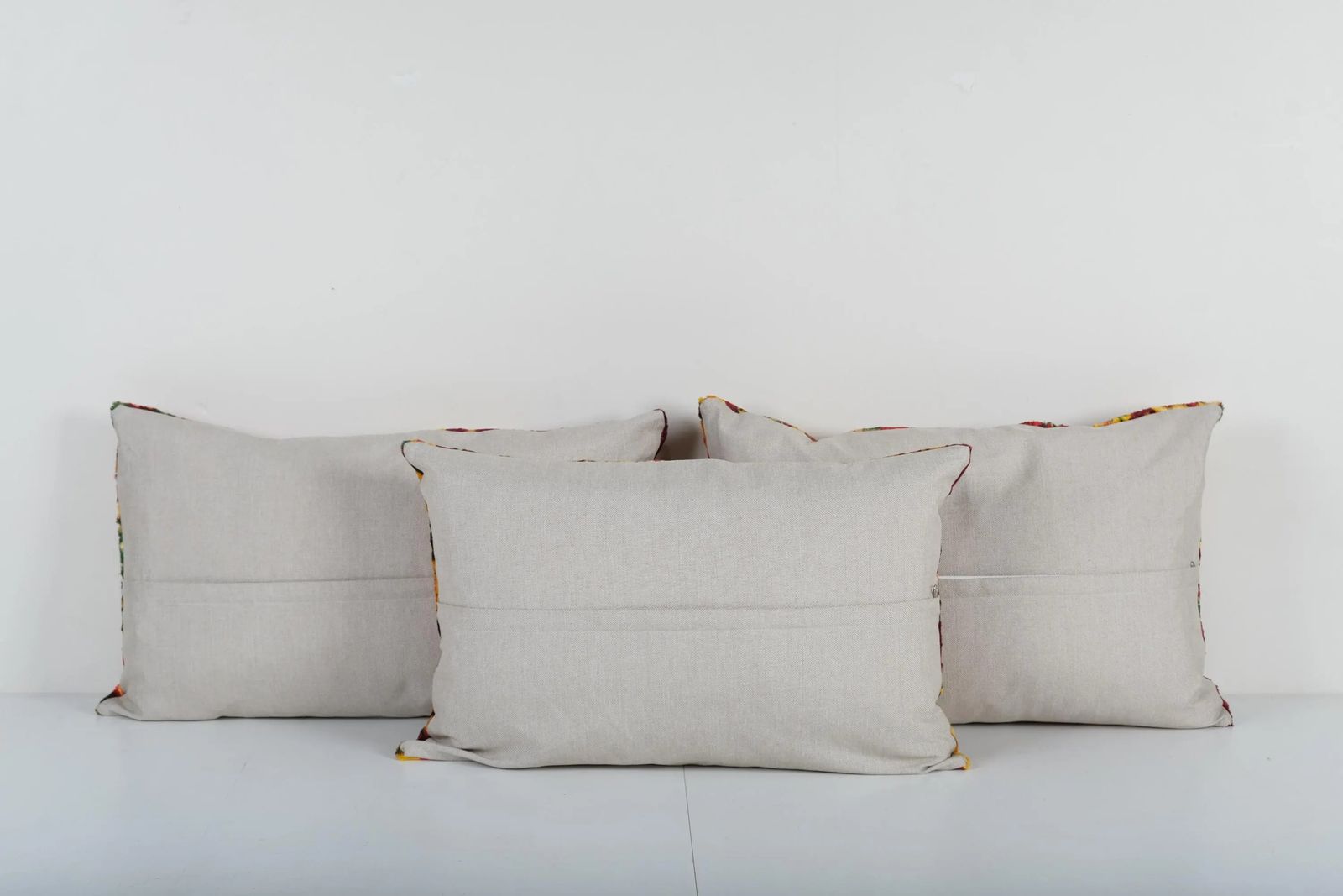 Bohemian Yellow Red Velvet Pillow Cover   Set Of Three Handmade Silk Cushion Cover photo furniture