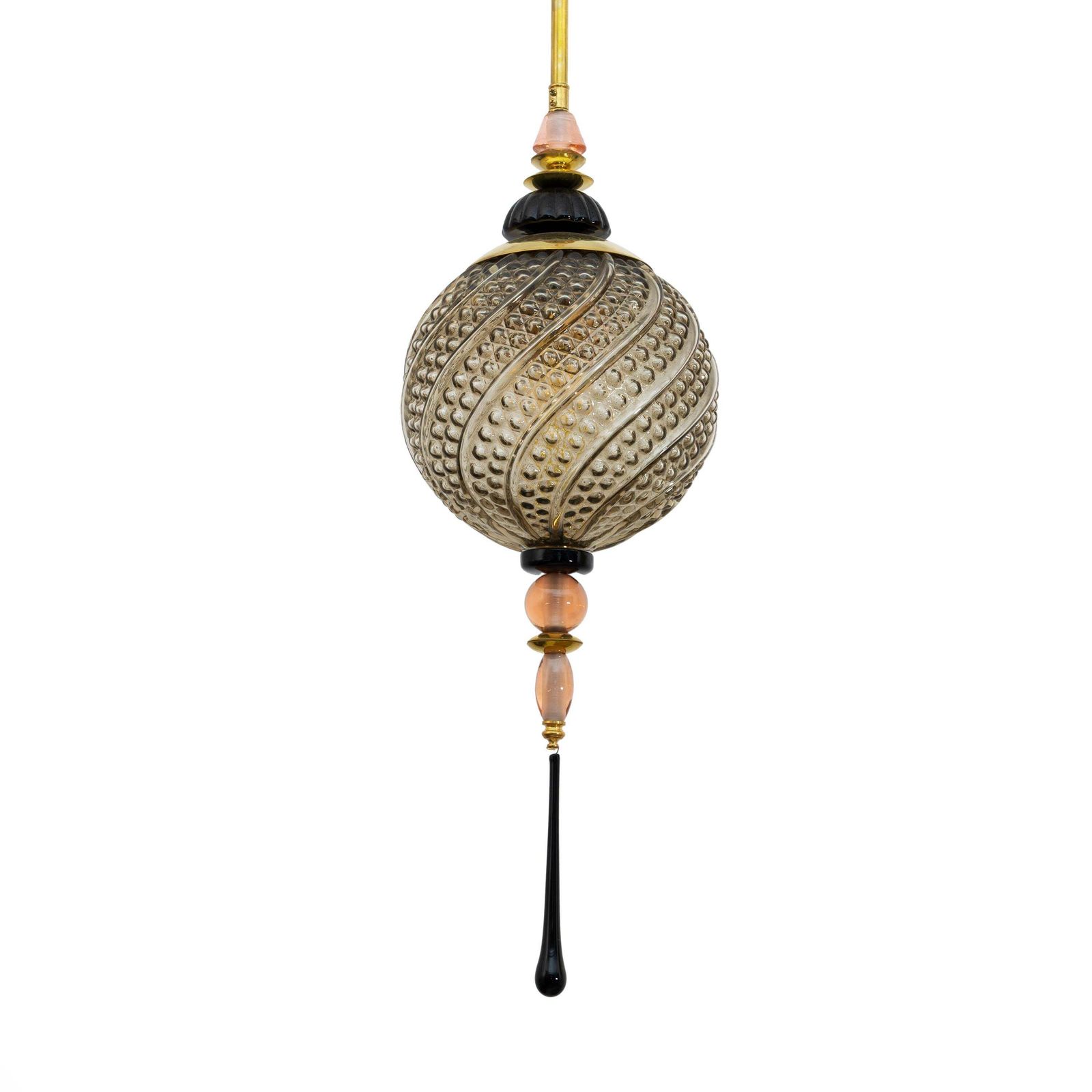 Blown Murano Glass And Brass Pendant Lamp photo furniture