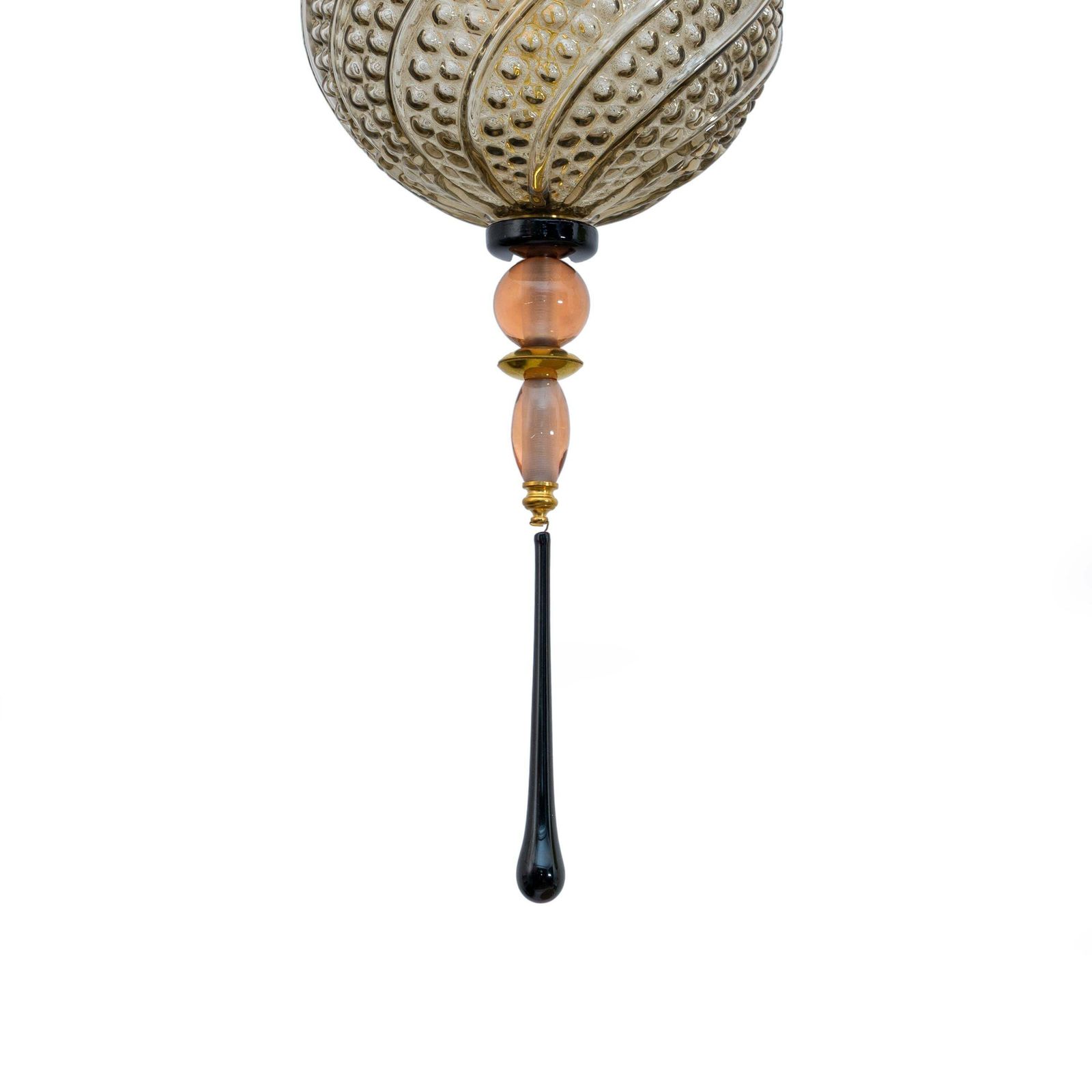 Blown Murano Glass And Brass Pendant Lamp photo Lighting