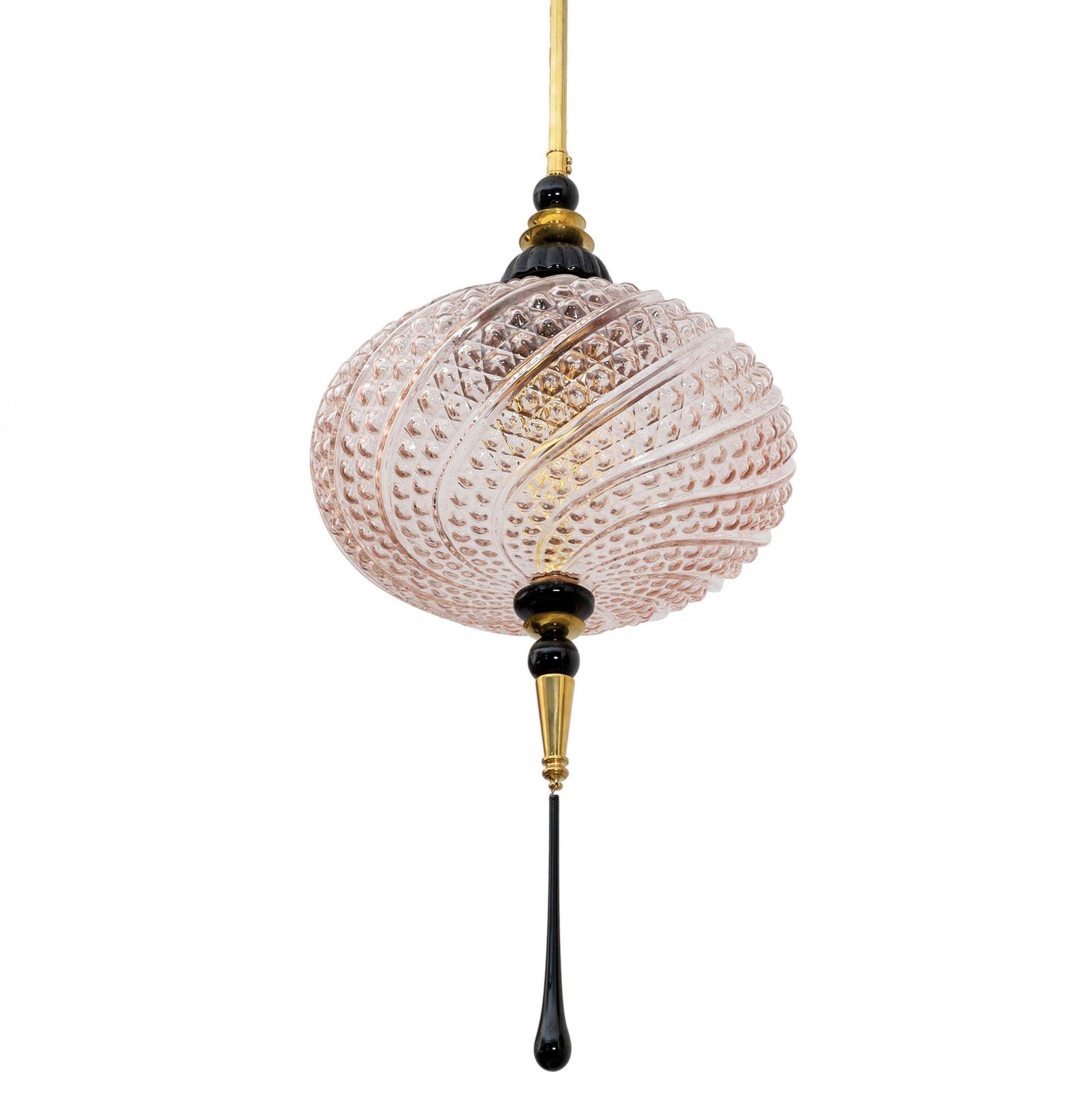 Blown Murano Glass And Brass Pendant Lamp photo furniture