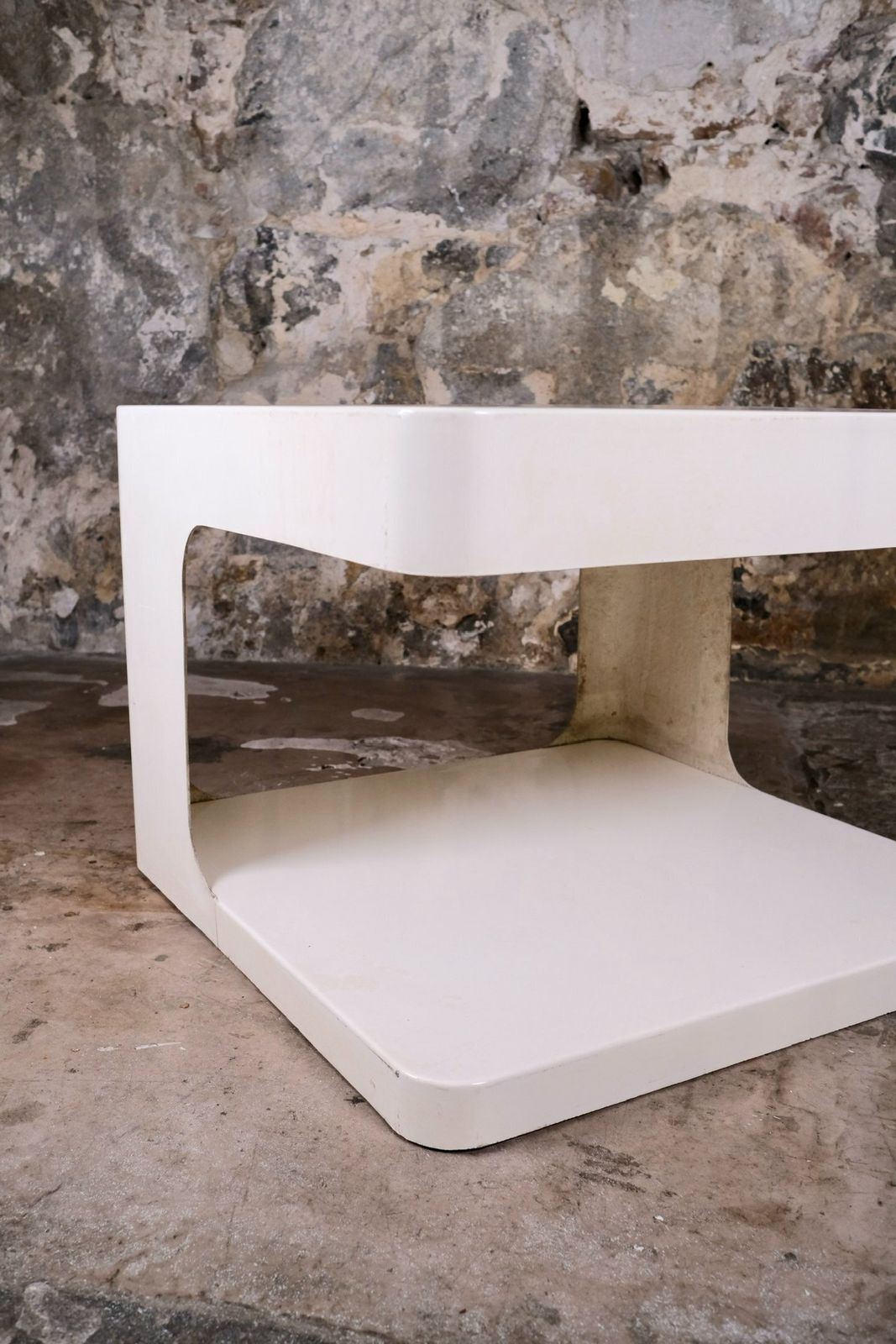 Large Fiberglass Side Table By Valerie Doubroucinskis For Rodier, France, 1970s photo Furniture