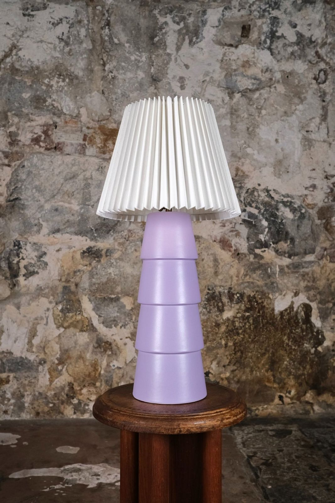 Mauve Ceramic Lamp By Faïencerie De Charolles For Roche Bobois photo furniture