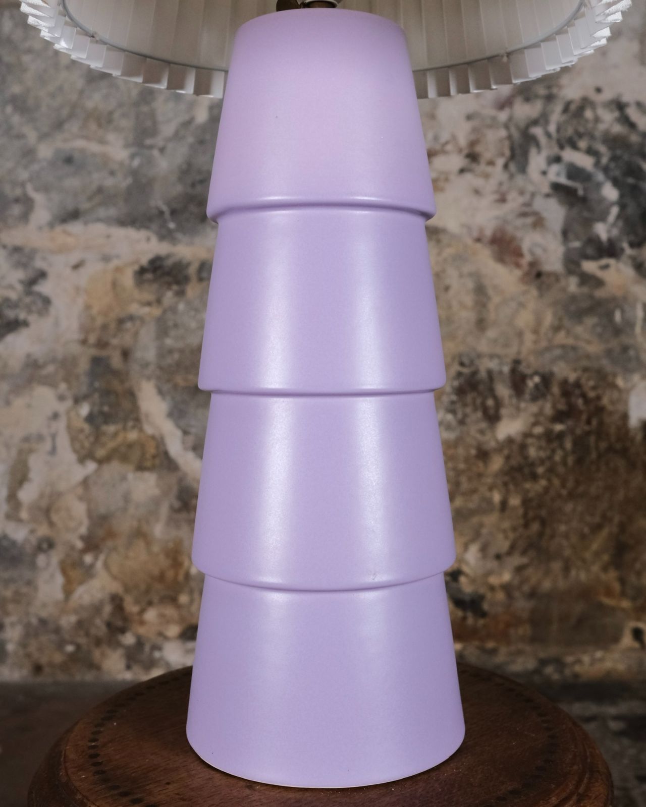 Mauve Ceramic Lamp By Faïencerie De Charolles For Roche Bobois photo for sale