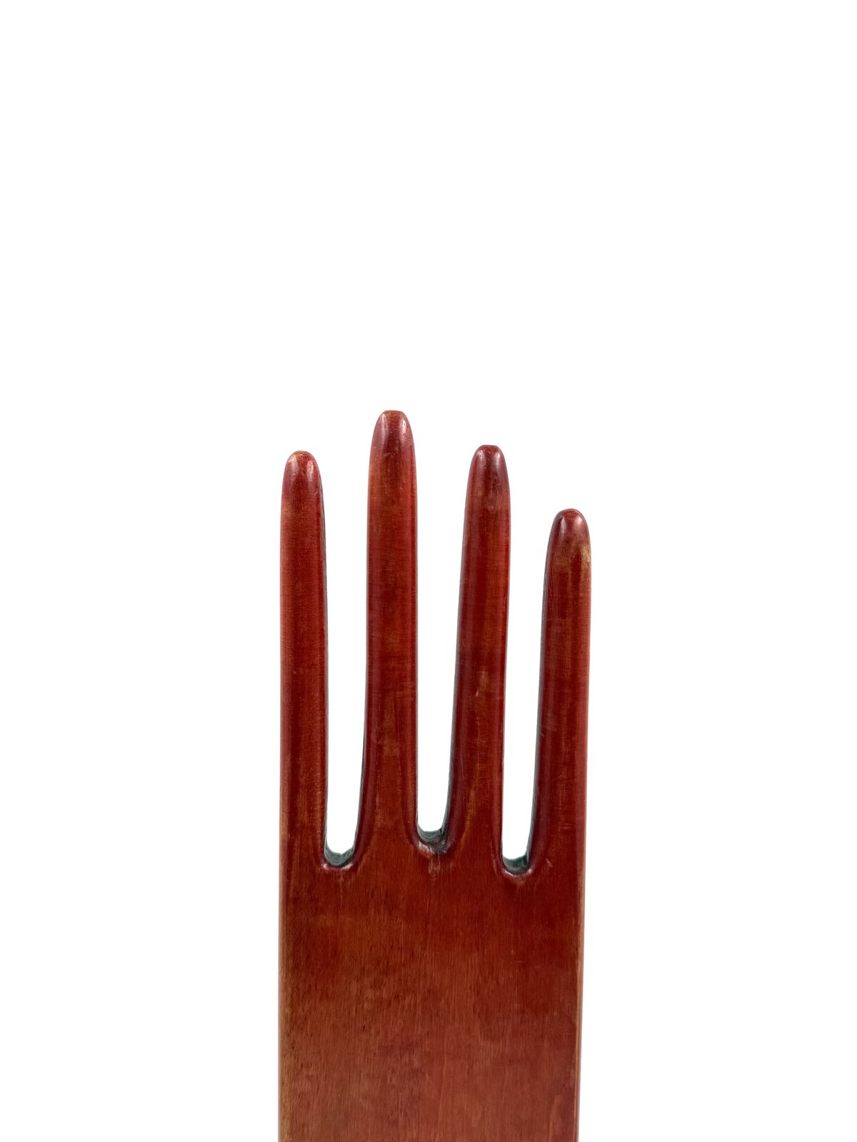 Home Decor Red Wood Hand Jewelry Display, France 1960s photo