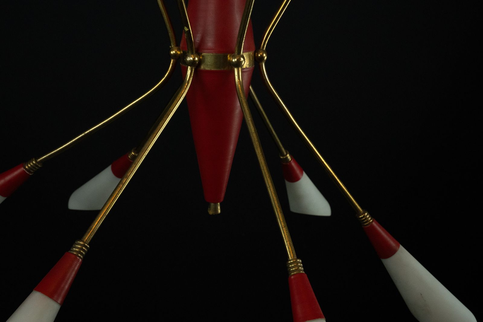 4160.0 Mid Century 12 Lights Chandelier In The Manner Of Stilnovo. Italy 1950s photo