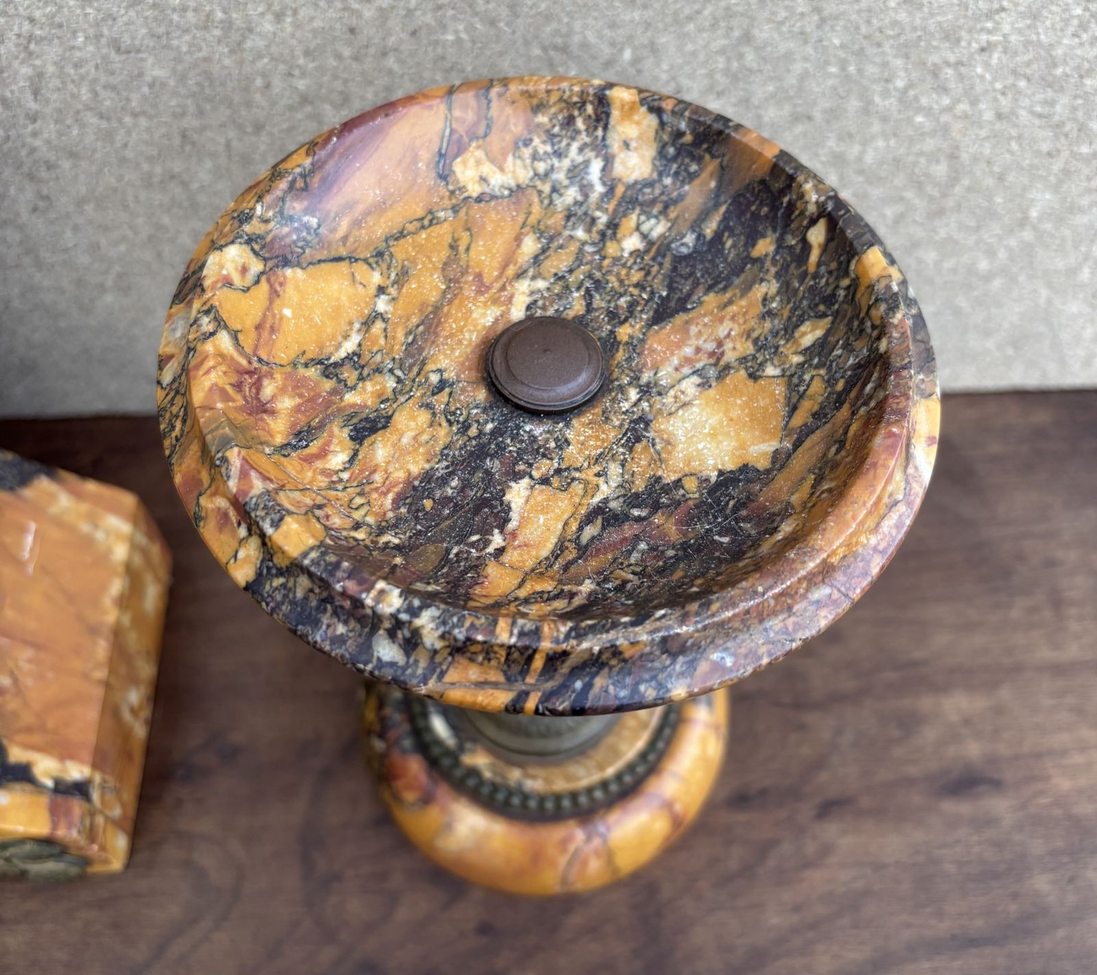 2500.0 Art Deco Clock With Marble Trim, 1890s, Set Of 3 photo