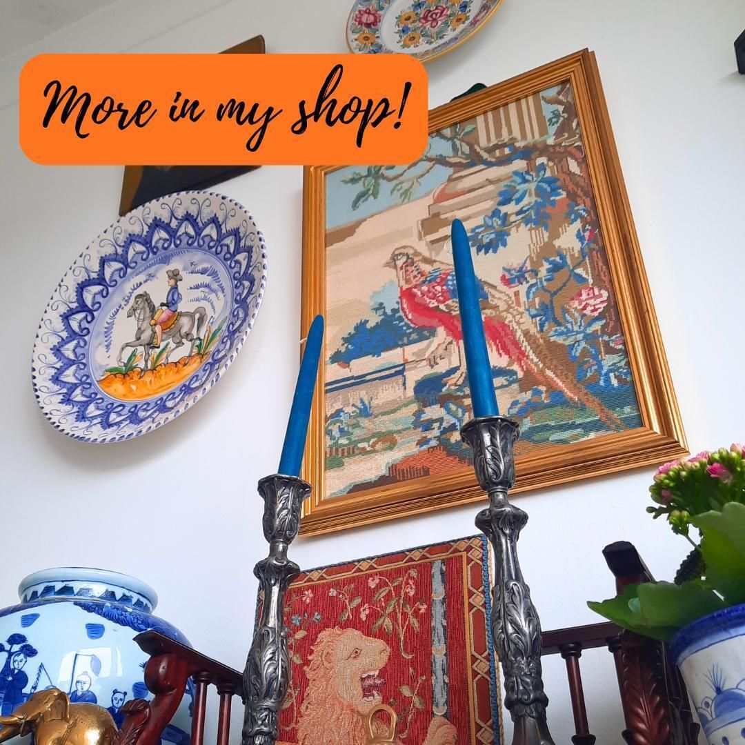 Very Large Spanish Hand Painted Man On Horseback Wall Plate 19th Century Style 16.2'' D photo for sale